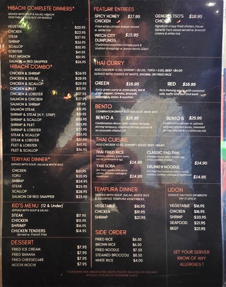 Witch City Hibachi, Inc. Menu image 1